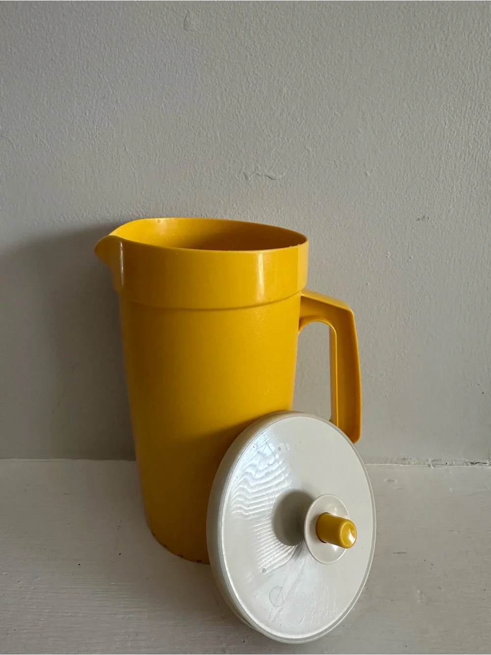 Vintage Tupperware Yellow Plastic Pitcher